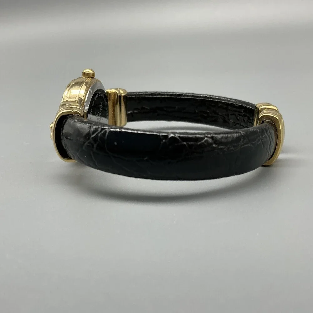 Vintage Black Hills Gold Womens Watch 23mm 12K Gold Leaves Cuff New Battery